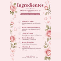 Jabón de Pétalos de Rosas con Leche de Cabra