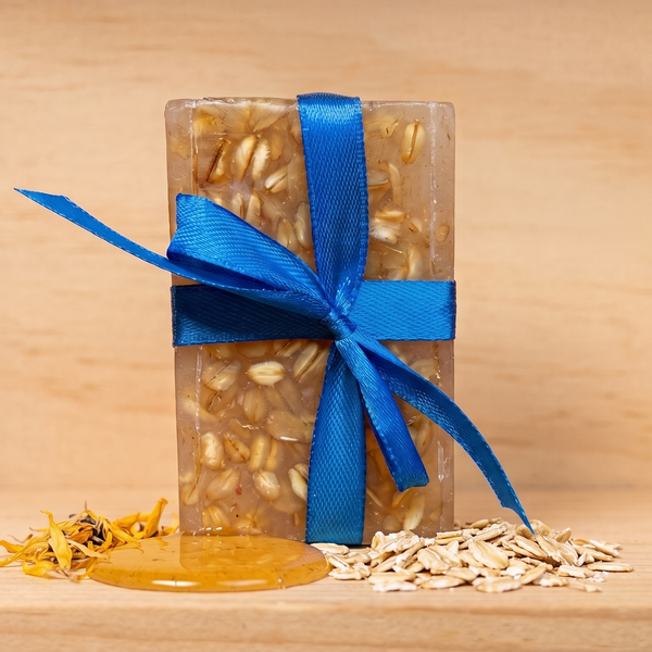 Jabón de avena con miel de Linaje de Barro, barra artesanal para piel sensible