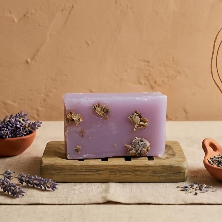 Jabón de lavanda de Linaje de Barro, barra artesanal natural para aromaterapia