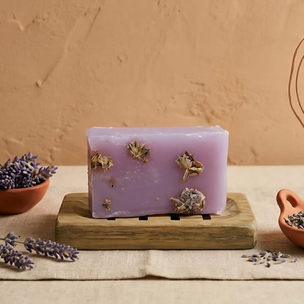 Jabón de lavanda de Linaje de Barro, barra artesanal natural para aromaterapia