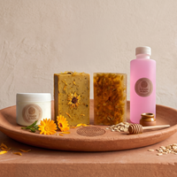 Kit para piel sensible Regreso al Origen de Linaje de Barro con avena y caléndula